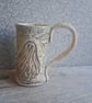 green and cream dave the ghost Coffee mug Ceramic handmade ready to ship
