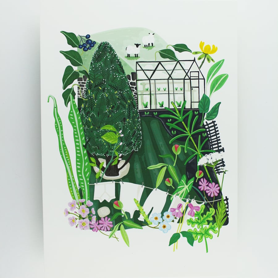 Yorkshire Garden Giclee print A4
