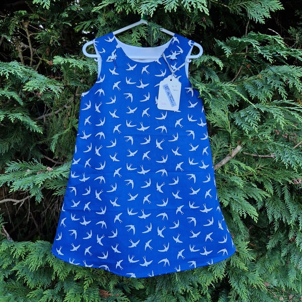 Age: 4-5yr Royal Blue Swallow dress. 