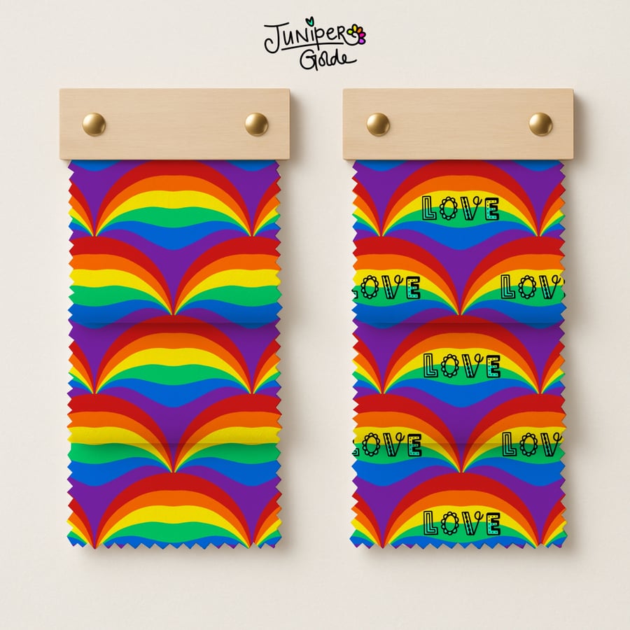 Rainbow Pride Scallop Seamless Pattern - Two Digital Downloads