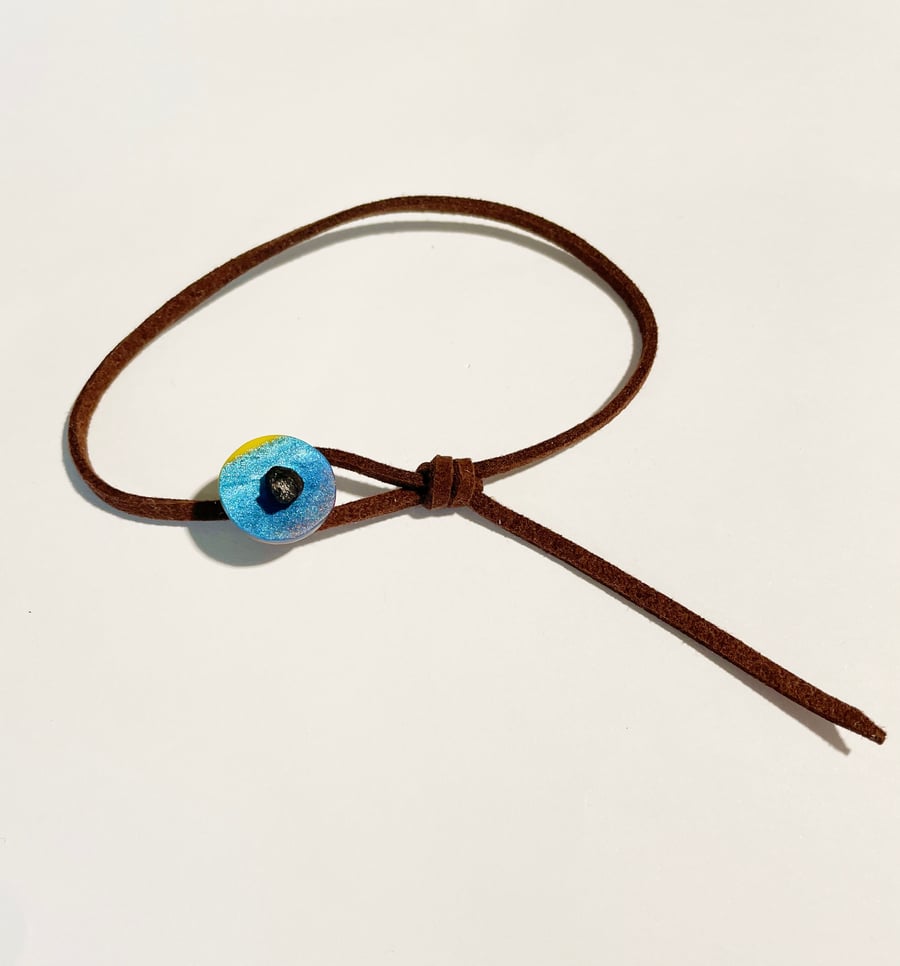 Hand-carved resin festival vibe bracelet 