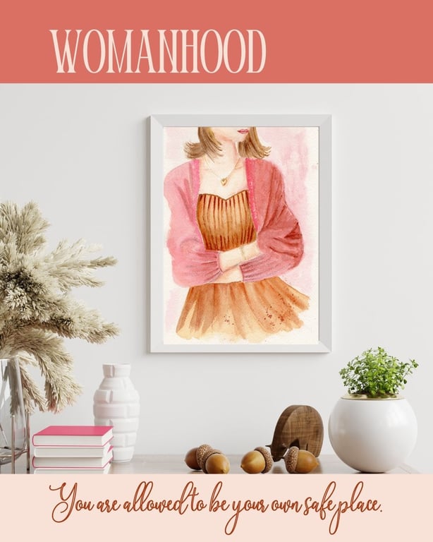 Self-Love Printable Art - Warm Embrace Watercolour Slow Living affirmation