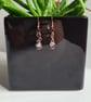 Natural Wire Wrapped Moonstone & Copper Dangle Earrings Gift Crystal Jewellery  - Image 5