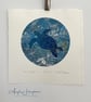 Lino Print and Monoprint Original on Mounted on Khadi Paper - Sea Turtle - Image 2