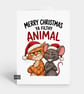 Funny Christmas Card For Him Or Her - Cat & Mouse