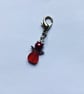 Beaded Angel Bag Charm Zip Pull in Red - Image 1