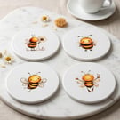 Buzzy Bee Round Coasters (Set of 4)