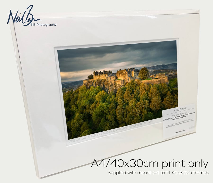 Stirling Castle Scotland - A4 (40x30cm) Unframed Photo Print