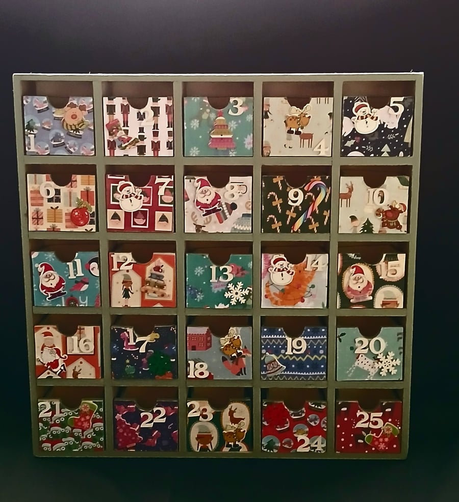 Hand decorated advent calendar 