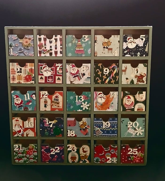 Hand decorated advent calendar 
