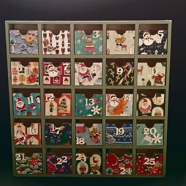Hand decorated advent calendar 