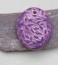 Large Lilac Purple Sprig Ceramic Pendant - Image 1