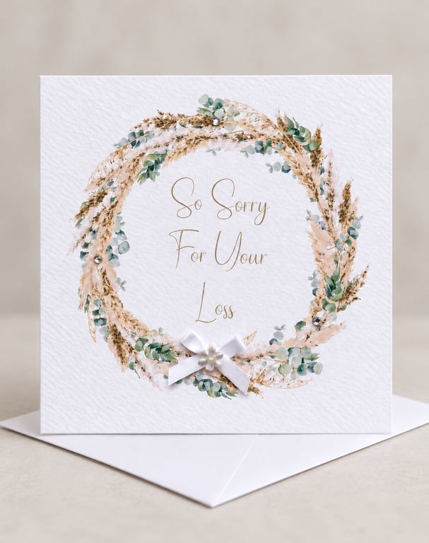 So Sorry for your loss Sympathy Card Handmade and Personalised