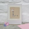 Sweet little letter L card, hand stitched new baby, Christening, 1st birthday ..