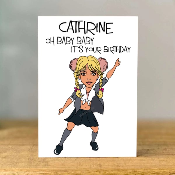 Personalised Britney Birthday Card, dad, mum, sister, brother, son, daughter, gr