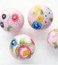 Pink 4cm door knobs, hand painted and flower decoupaged, 3 in total  - Image 1