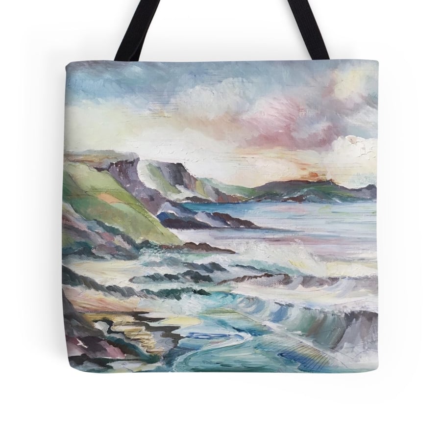 Beautiful Tote Bag Featuring A Design Based On The Painting 'Cornish Cove'