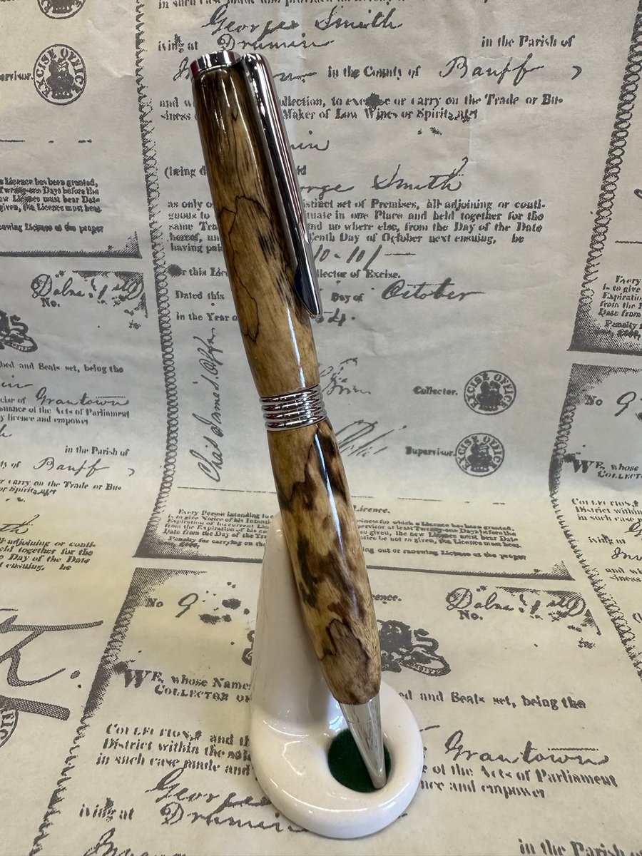 Spalted Tamarind & Chrome Ballpoint Pen