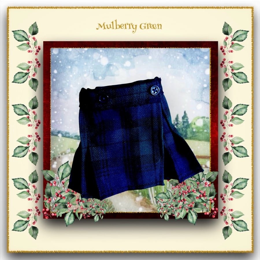 Reserved for Maxine - Navy and Green Tartan Kilt