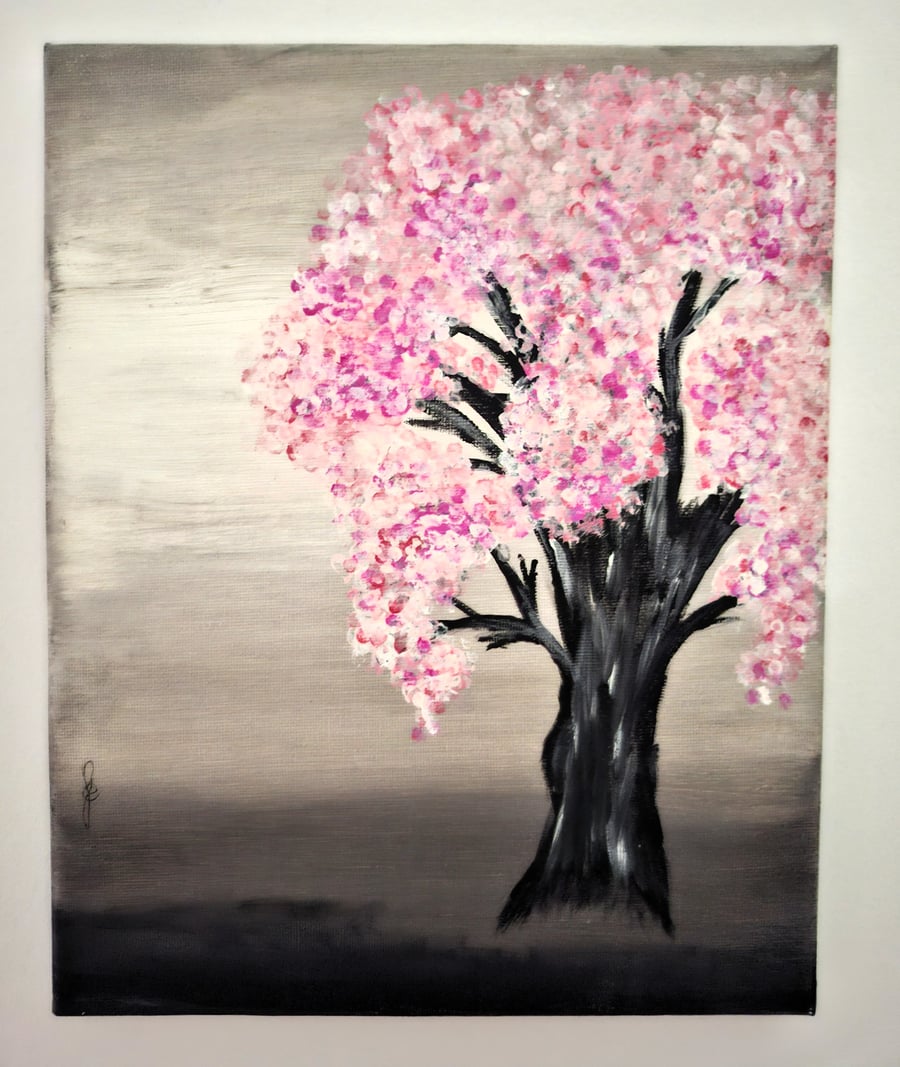 Original Acrylic Painting - Abstract Art – Home Decor - "Japanese Cherry"
