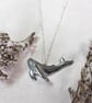 Handmade Humpback Whale Necklace: Recycled Pewter, 18 inch Chain, Ocean Sculptur - Image 1