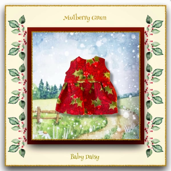 Christmas Holly Dress for Baby Daisy 