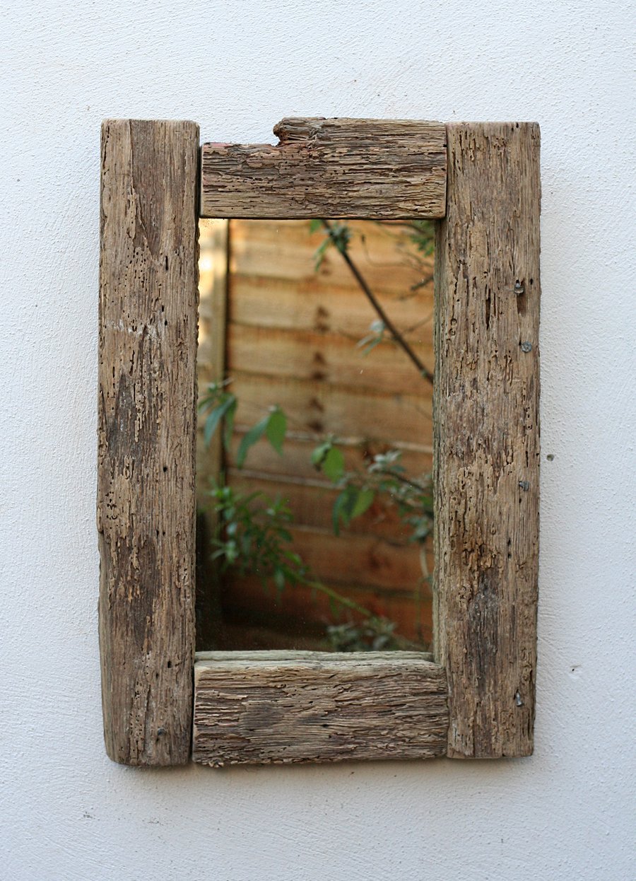 Driftwood Mirror, 62x42 cm, Drift wood Mirror, Cornwall, Stunning wood texture! 