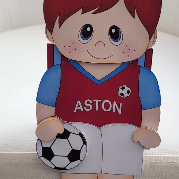 Aston villa birthday card , football fan birthday card