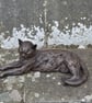 Lying Cat Animal Statue Large Bronze Resin Garden Sculpture - Image 8
