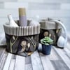Little Bird Design Oilcloth and Cotton Contemporary Storage Baskets