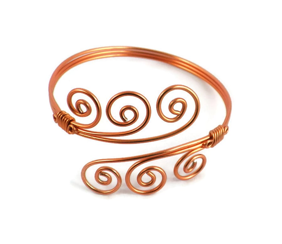 Copper Swirl Cuff Bangle seaside 
