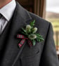 Scottish Thistle and Tartan Buttonhole - Artificial Wedding Boutonniere