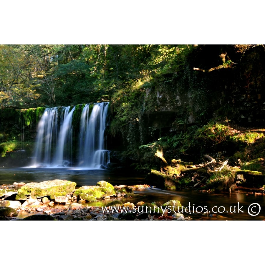 'Hidden Valley' Mounted Print - Ready to Frame Photo - Waterfall  - Free P&P