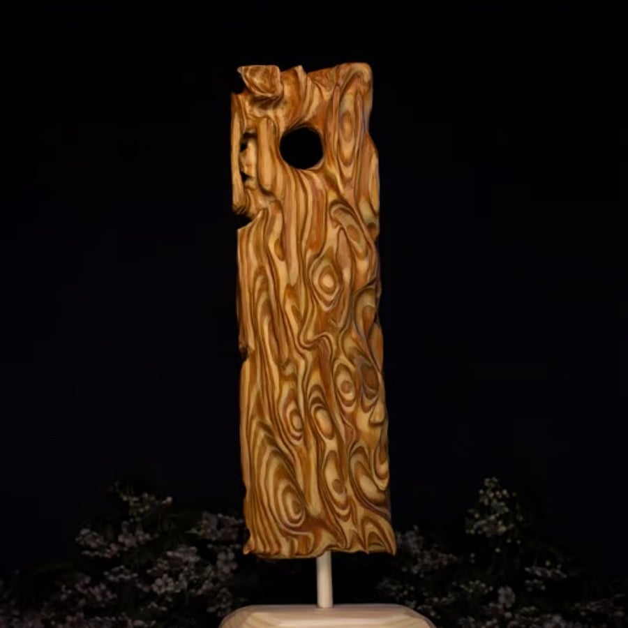 "Sediment" - abstract wooden sculpture 