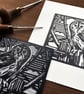 Tawny Owl - Linocut Print - Image 3