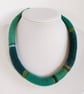 Felted cord necklace - bright greens - Image 1