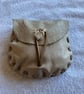 Earthy Brown Coloured Leather Medieval Style Pouch - Celtic Dragon closure
