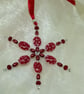 Red and White Millefiori Snowflake - Image 3