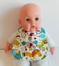 Bib, New baby, patchwork bib, reversible bib, gift for baby, baby shower gift - Image 4