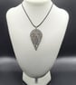 Large Teardrop Pendant Necklace 60x30mm, Handmade Polymer Clay Statement Necklac - Image 1