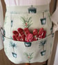 Green plant gardening apron, Handmade in the UK
