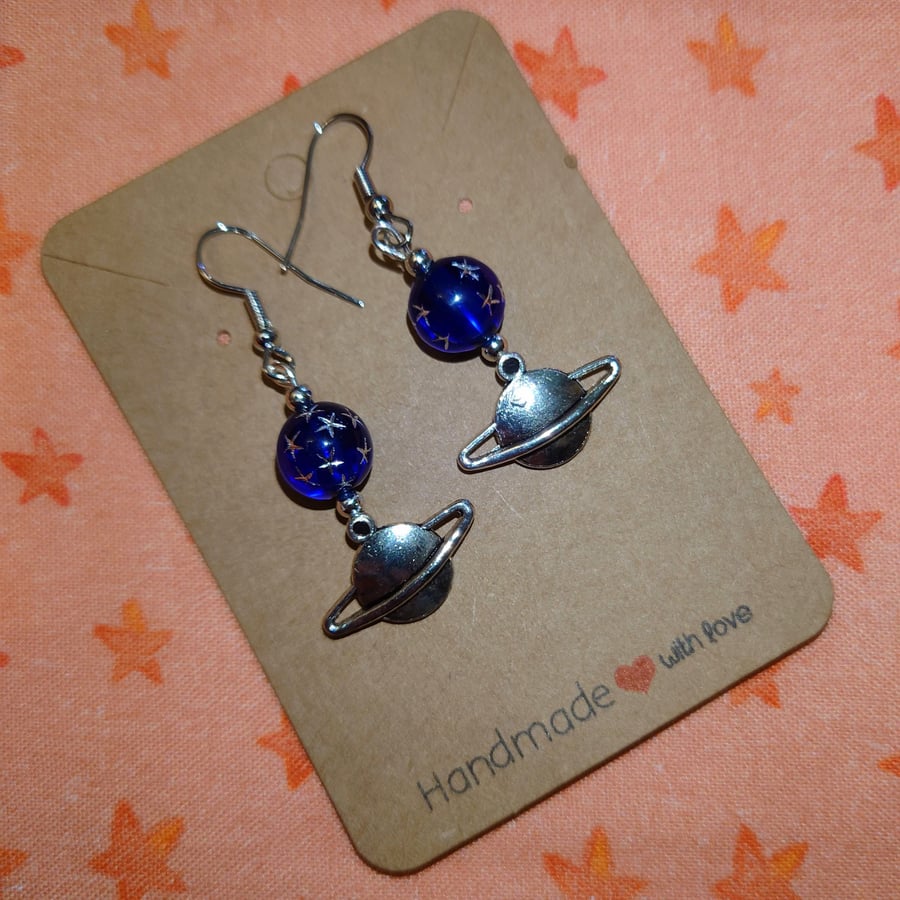 Space Saturn Earrings