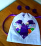 Drawstring bag with patchwork heart. Wedding, Anniversary or Valentines.  - Image 4