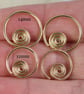 Spiral Sleeper Hoops - Celtic Earrings - 14k Gold Fill - 12 mm Diameter - Image 6