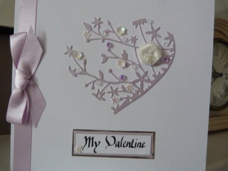 Lilac Rose Heart Valentines Day Card