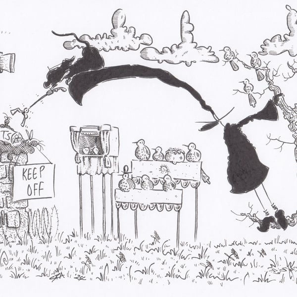 'At the Theatre' an A4 sized original artwork