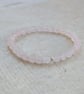 Rose quartz gemstone and sterling silver stretch bracelet  - Image 9