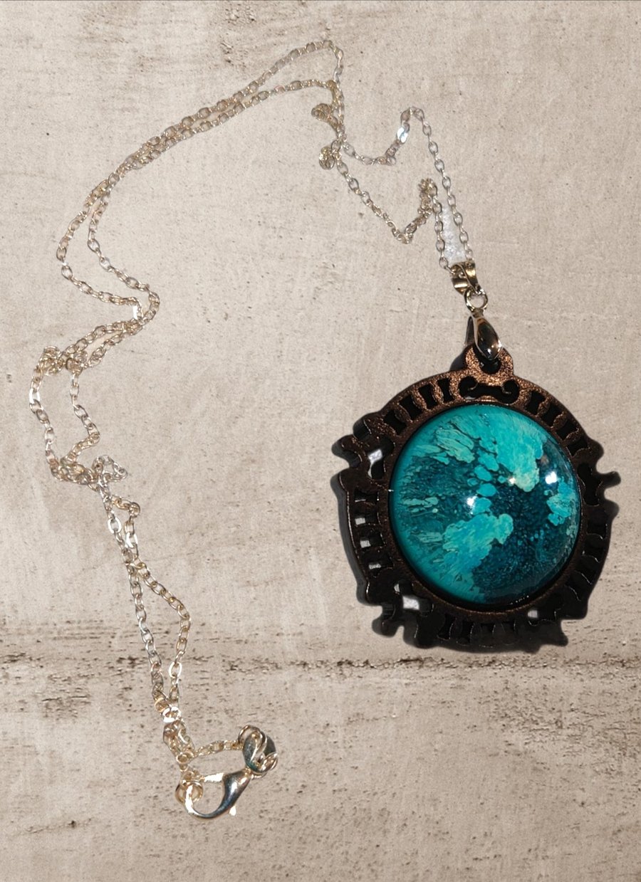 Turquoise resin necklace