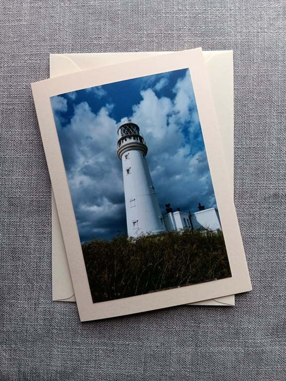 Flamborough Head Lighthouse Large Photographic Card BLANK