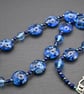 blue lampwork glass beaded necklace - Image 2